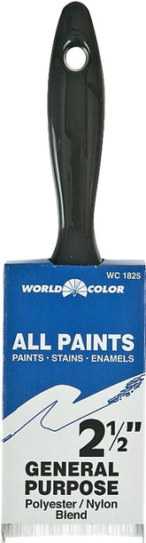 Linzer 1825-2.5 Paint Brush, 2-1/2 in W, 2-3/4 in L Bristle, Nylon/Polyester Bristle, Varnish Handle